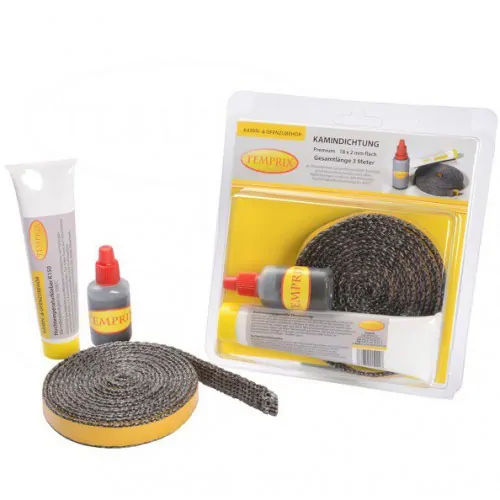 Temprix - Zestaw naprawczy do szyb kominkowych Temprix 18x2 mm Premium + klej