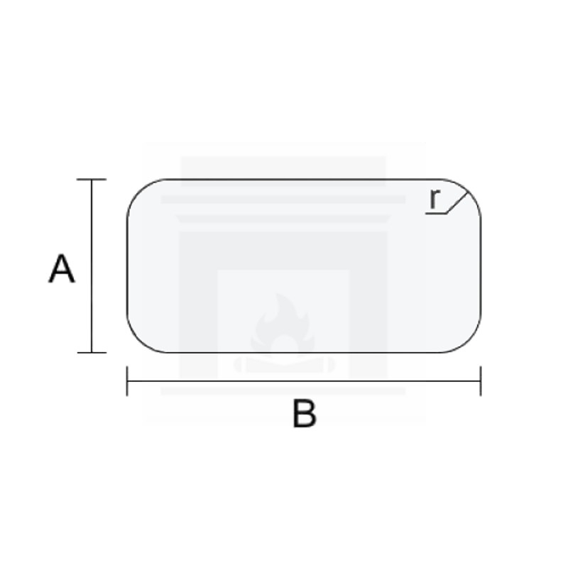 Szyba do kominka 4 mm na wymiar z czterema narożnikami