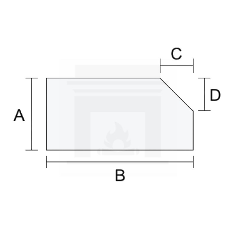 Szyba do kominka 5 mm na wymiar z jednym ściętym rogiem