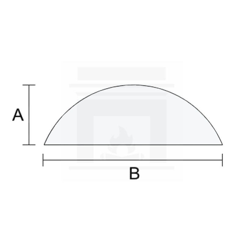 Szyba do kominka 5 mm na wymiar w kształcie półkola