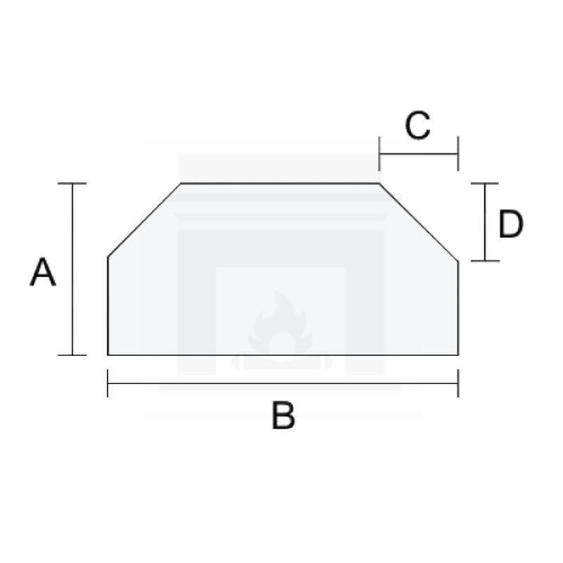 Szyba do kominka 3 mm na wymiar z dwoma ściętymi rogami